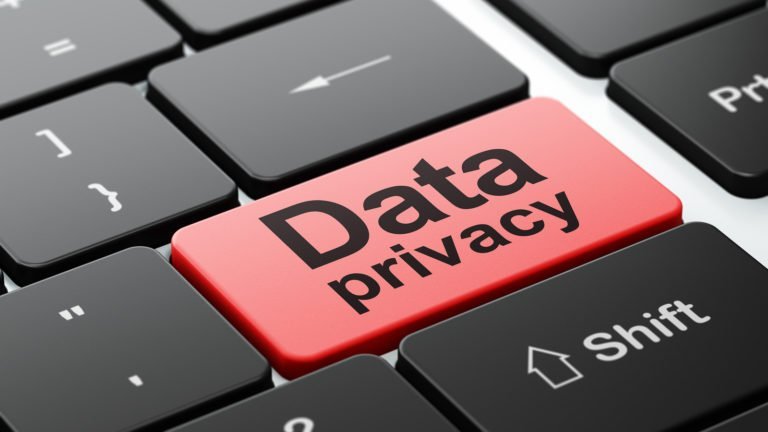 Privacy Concept: Computer Keyboard With Word Data Privacy, Selec