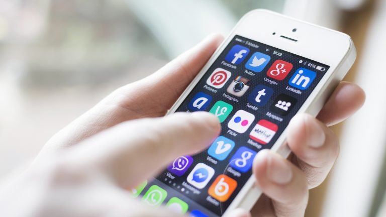 Social media on smartphone